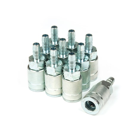 Primefit Automotive Coupler 3/8" x 3/8" STD Hose Barb 10PCS TC3838BS-B10-P